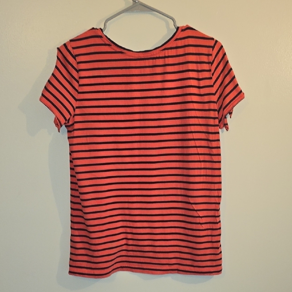 Nautica Women's Red and Black Striped Short Sleeve Top LOT-R1 - Picture 3 of 5